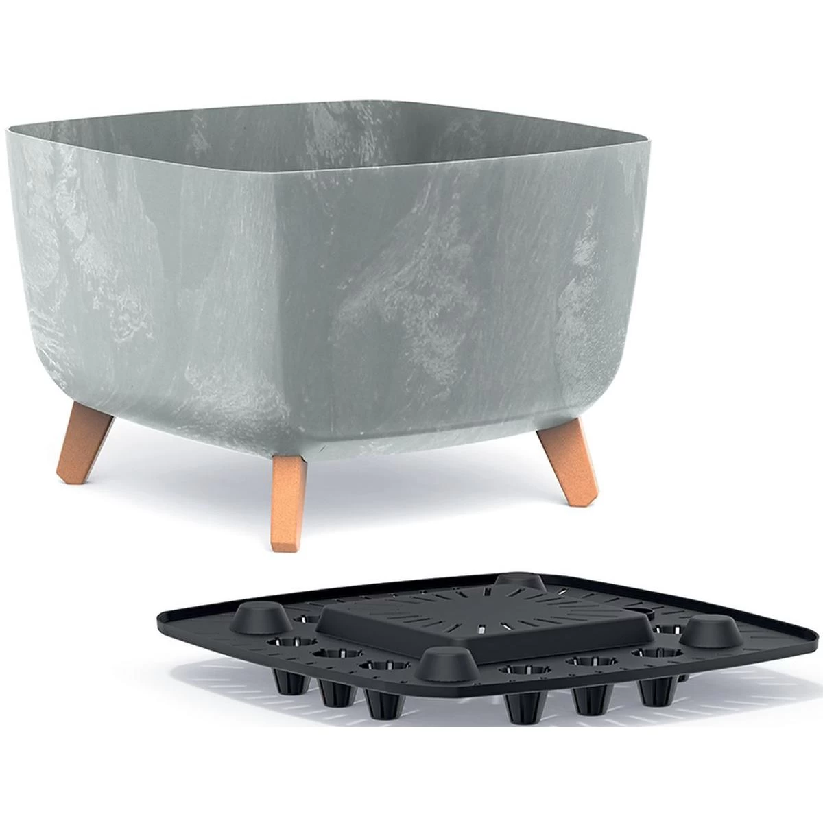 Gracia Square Beton Effect Pond 24x24cm