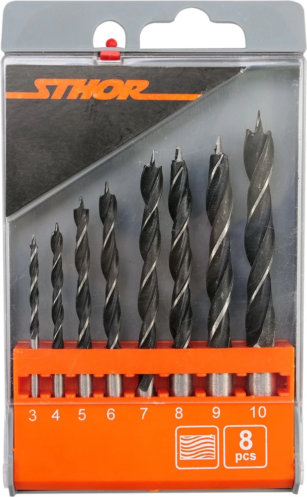 Grąžtų medžiui rinkinys | 3-10 mm | 8 vnt. (22381)