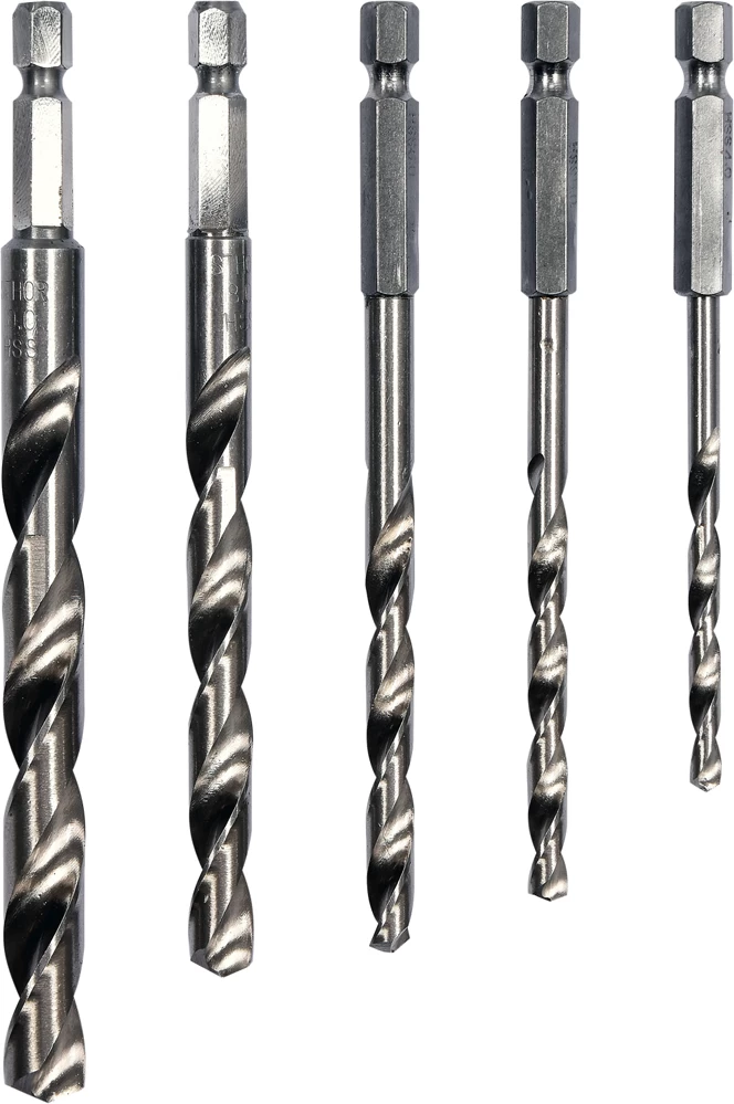 Grąžtų rinkinys su Hex 6.3 mm (1/4) galu | HSS 4241 | 4 - 10 mm | 5 vnt. (21650)