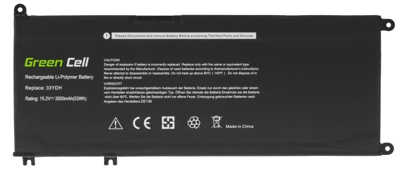 Green Cell Baterija, Skirta dell Inspiron G3 3579 3779 G5 5587 G7 7588 7577 7773 7778 7779 7786 De138 (3500 Mah / 15,2 V ) Green Cell Baterija, Skirta dell Inspiron G3 3579 3779 G5 5587 G7 7588 7577 7773 7778 7779 7786 De138 (3500 Mah / 15,2 V )