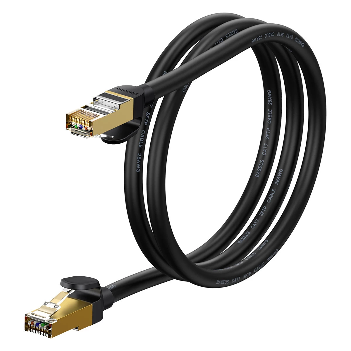 Greitaeigis Tinklo Kabelis Patchcord Rj45 Cat 7 10gbps 1 M - Juodas