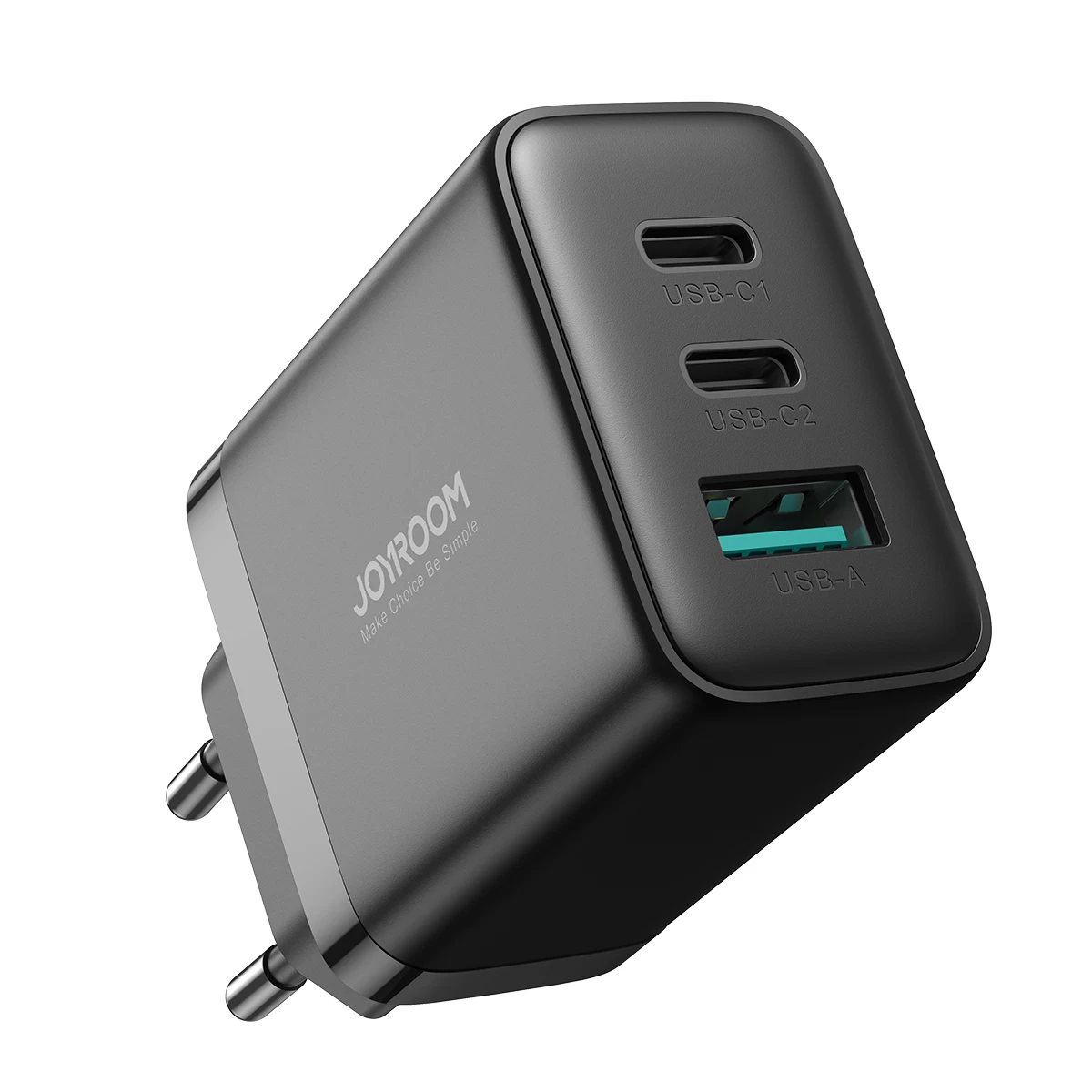 Greitasis įkroviklis 2x Usb-c / 1x Usb-a 32w, Juodas