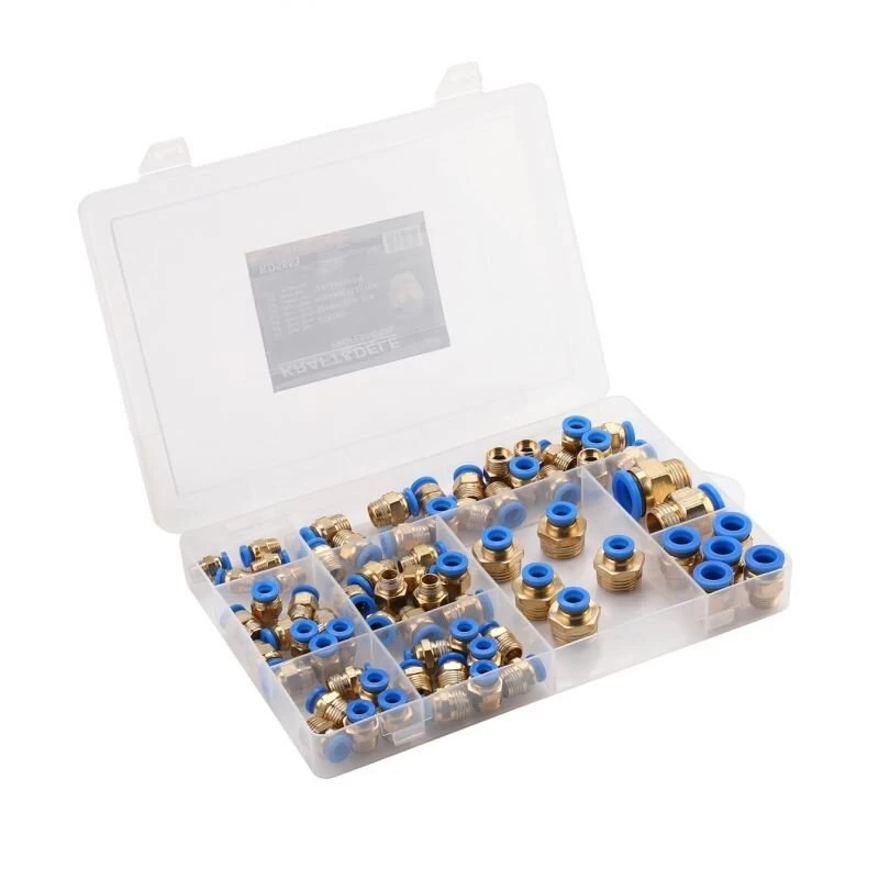 Greito jungimo vožtuvų su sriegiais rinkinys (4 - 16mm)(1/8+1/4+1/2) 72vnt.