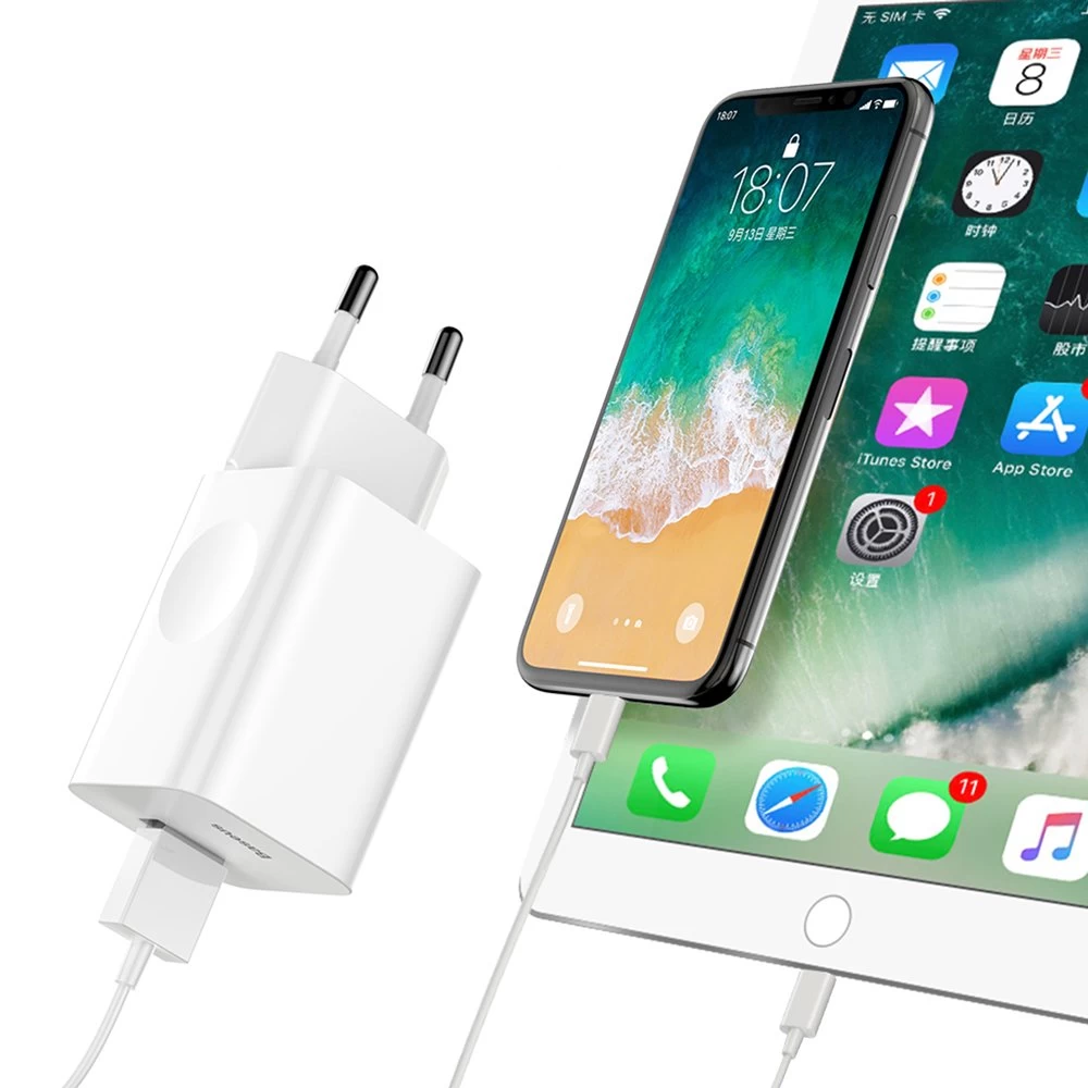 Greitojo įkrovimo 3.0 Usb Kabelio įkroviklis, Baltas