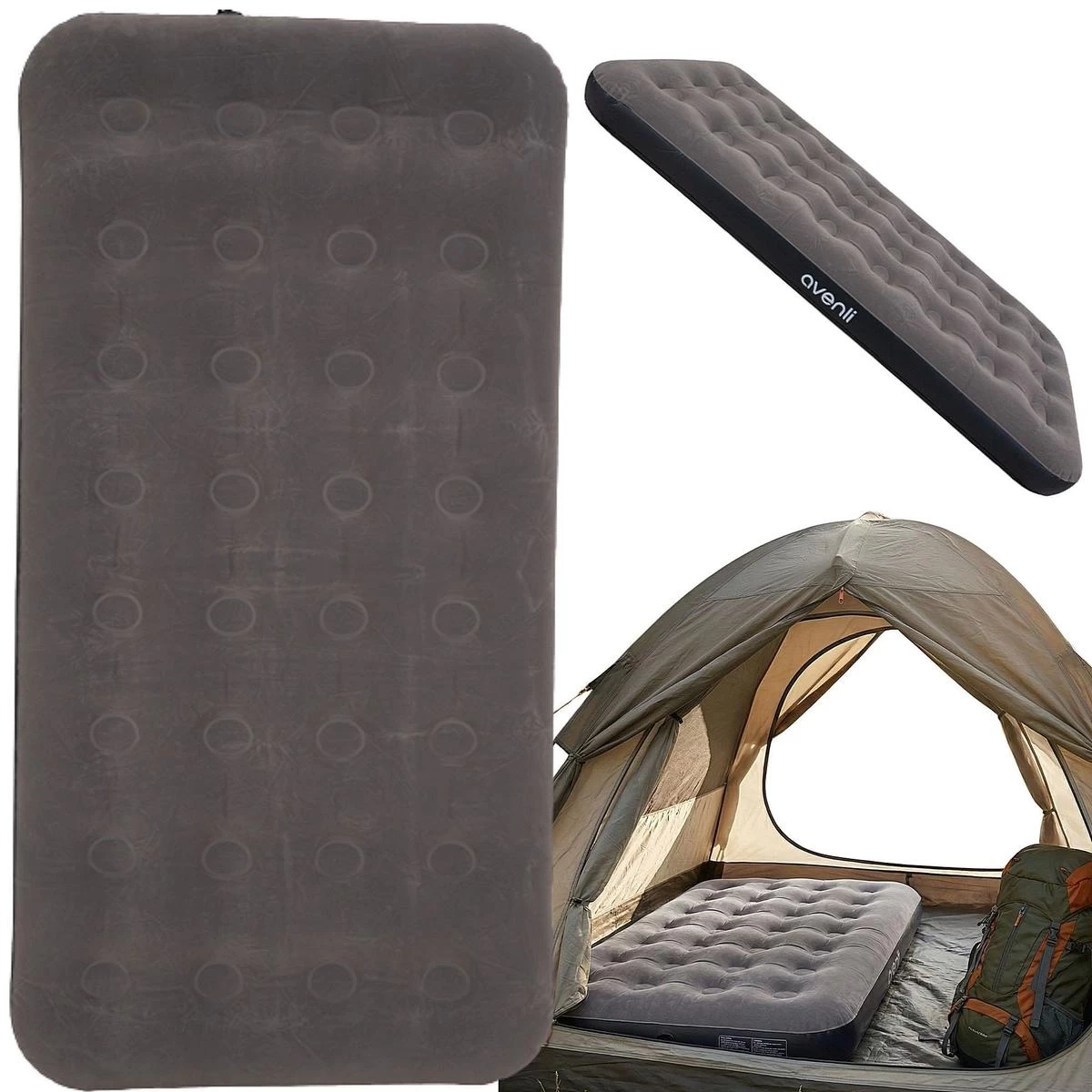 Grindų Medžiaga 1 Person Grey 191x99x22cm 24638