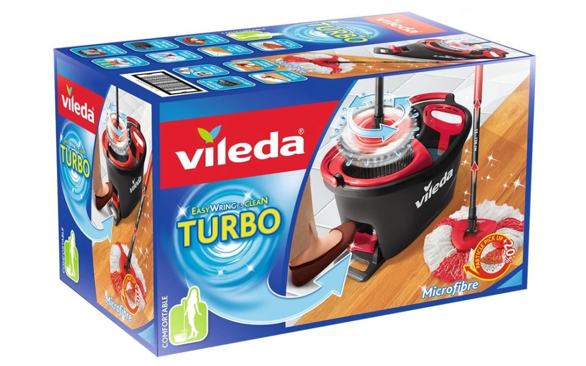 Grindų valymo rinkinys Vileda Turbo VILE19411, baltas/juodas/raudonas, 6 l