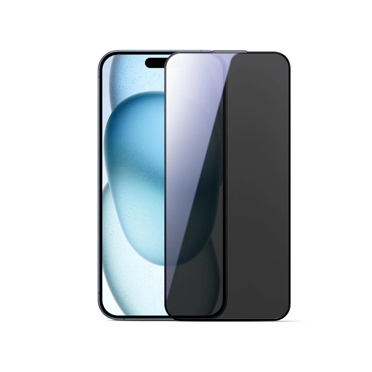 Grūdintas 2,5d Dulkėms Atsparus Privatumo Stiklas Su Juodu Rėmeliu, Skirtas iphone 16 Pro Max