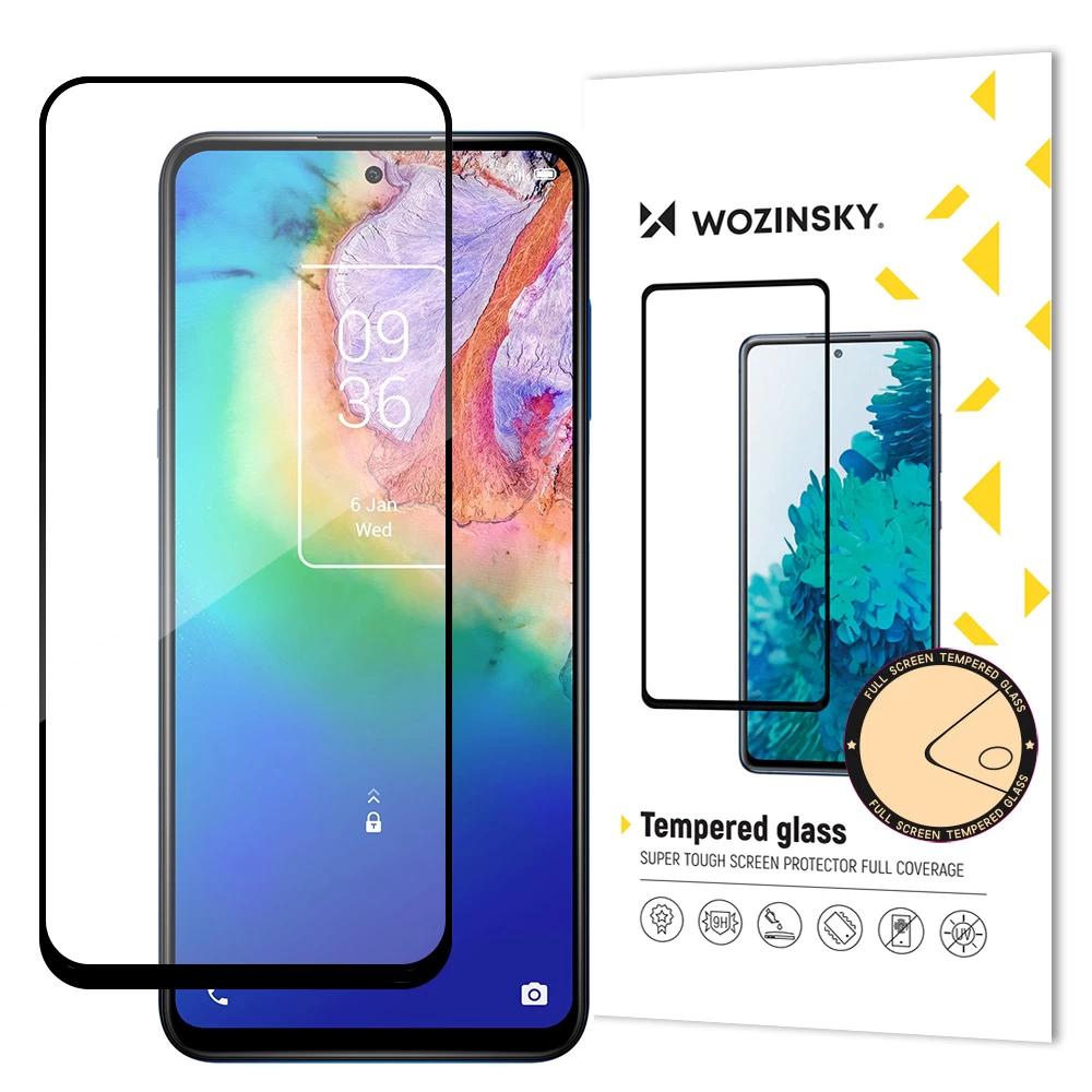 Grūdintas 9h Grūdintas Stiklas Visam Tcl 20 5g Ekranui Su case Friendly Rėmeliu, Juodas