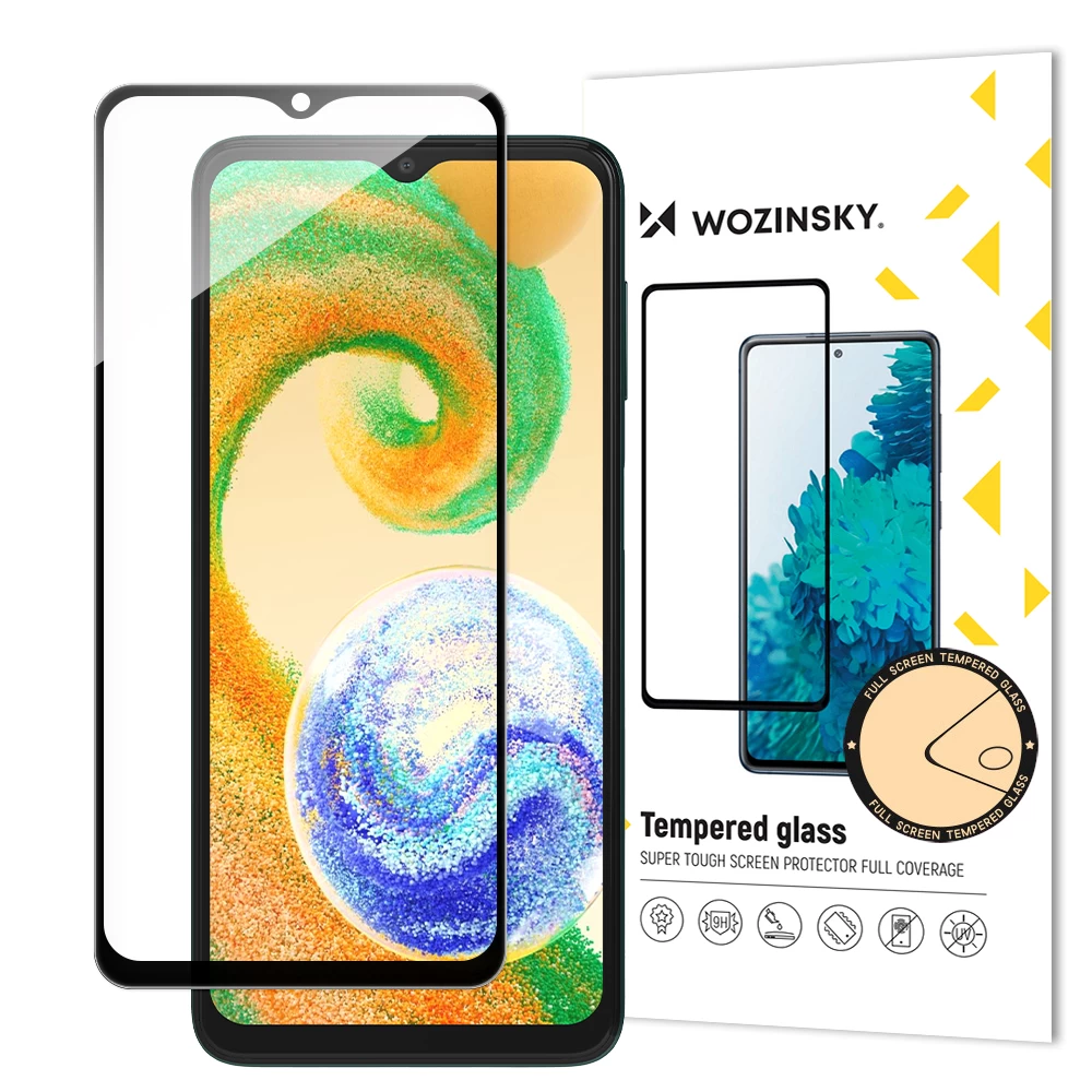 Grūdintas Stiklas 9h Visam samsung Galaxy A04s Ekranui Su Juodu Rėmeliu Pilnai Klijuotas