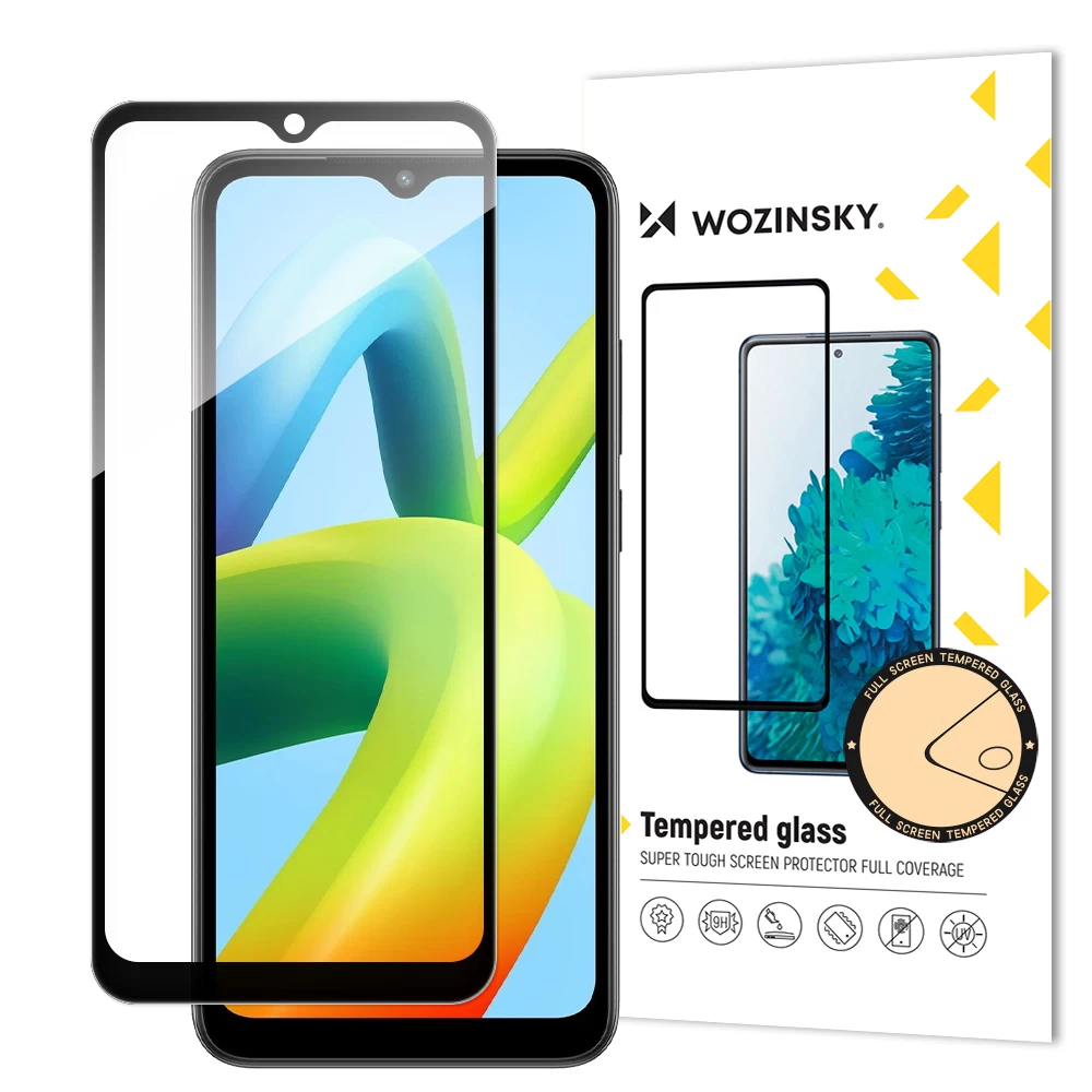 Grūdintas Stiklas 9h Visam xiaomi Redmi A1+ Ekranui Su Juodu Rėmeliu full Glue