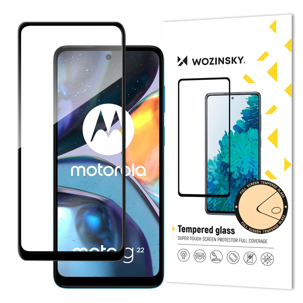 Grūdintas Stiklas, Skirtas motorola Moto G22, Visiškai Klijuotas Grūdintas Stiklas