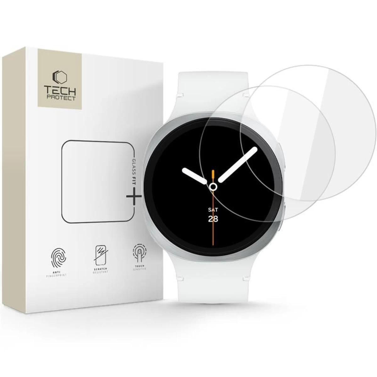 Grūdintas Stiklas, Skirtas samsung Galaxy Watch 8 40 Mm Stiklui glass Fit+, Skaidrus - 2 Vnt.