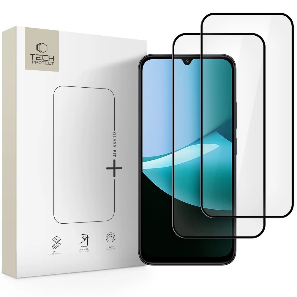 Grūdintas Stiklas, Skirtas xiaomi Redmi 15c / poco C85 Glass Fit+, Juodas - 2 Vnt.