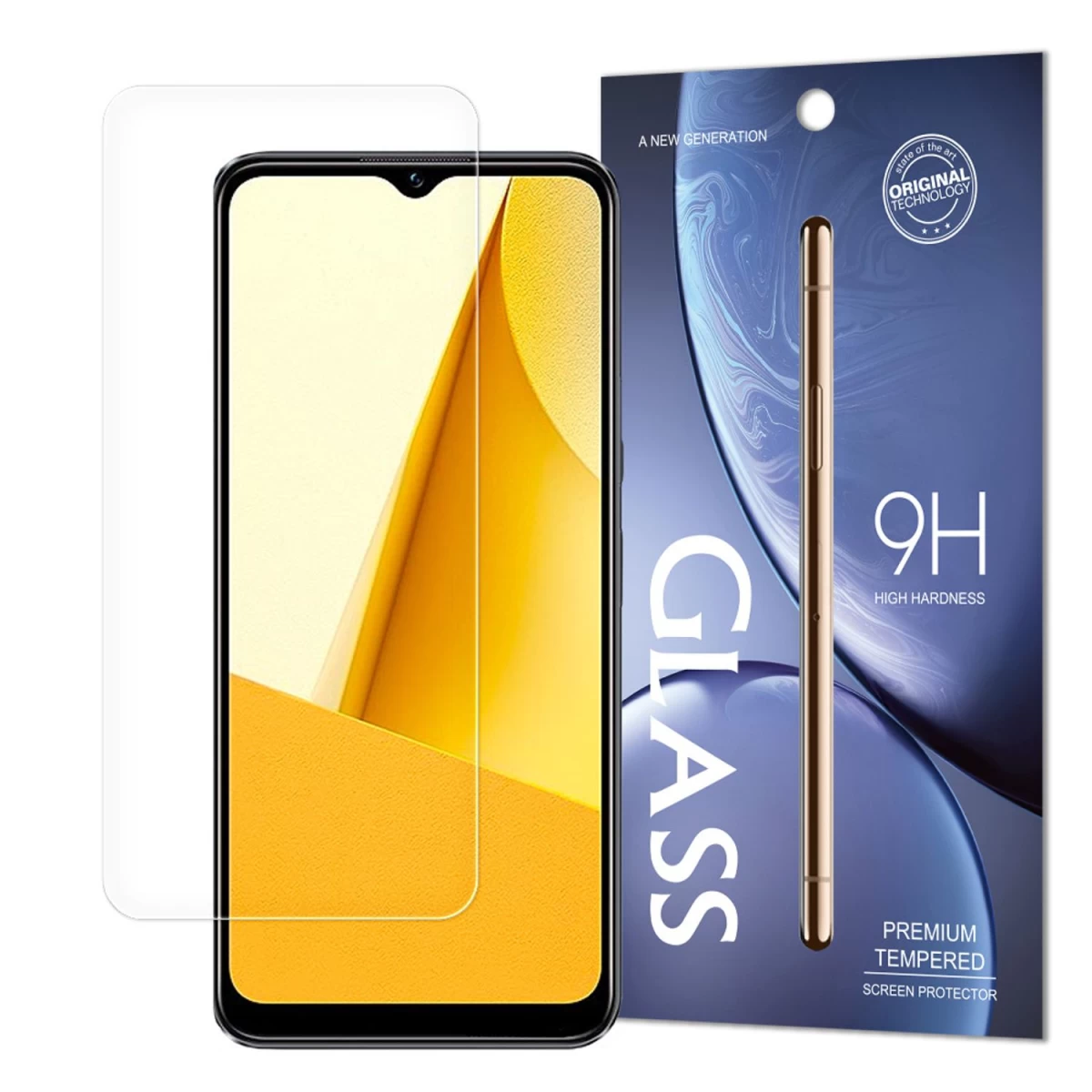 Grūdintas Stiklas Vivo Y16 / Y02s Kietumas 9h (pakuotė - Vokas)