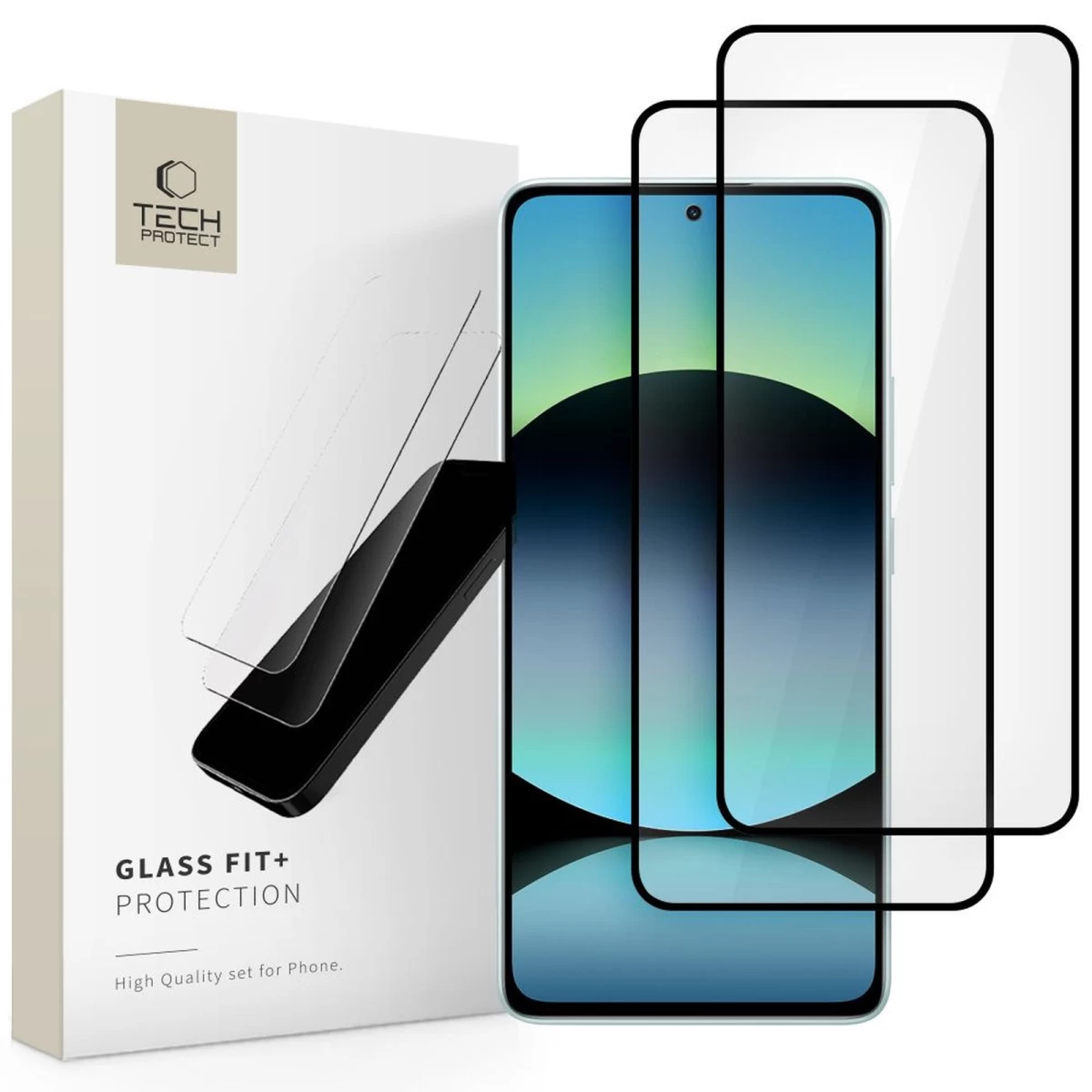 Grūdintas Stiklas „xiaomi Redmi Note 14 4g / 5g Glass Fit“, Juodos Spalvos – 2 Vnt.