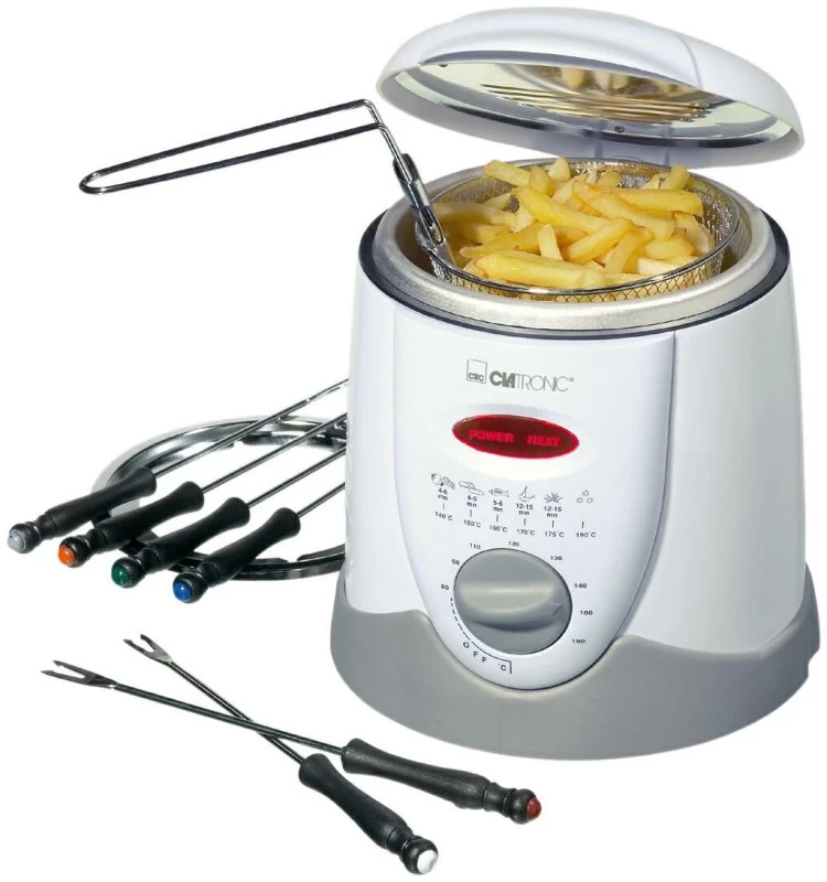 Gruzdintuvė Clatronic Fondue Deep Fat Pan FFR2916, balta, 900 W, 1 l