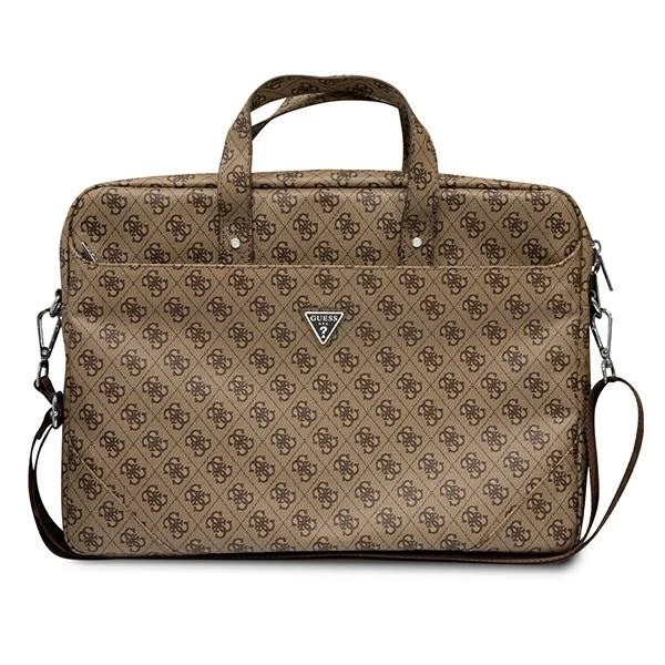 Guess Saffiano 4g Traingle Logo Laptop Bag (max.16"/brown) Guess Saffiano 4g Traingle Logo Laptop Bag (max.16"/brown)