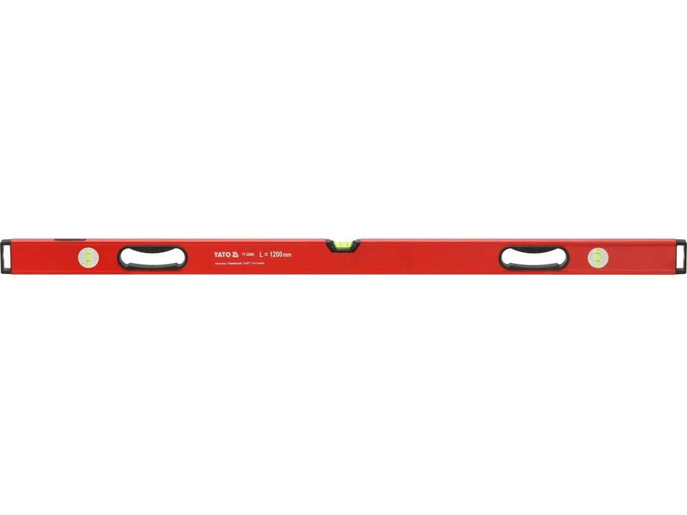 Gulsčiukas aliuminis | BOX level | 1200 mm | su rankenėlėmis | 3 akutės (YT-30084)