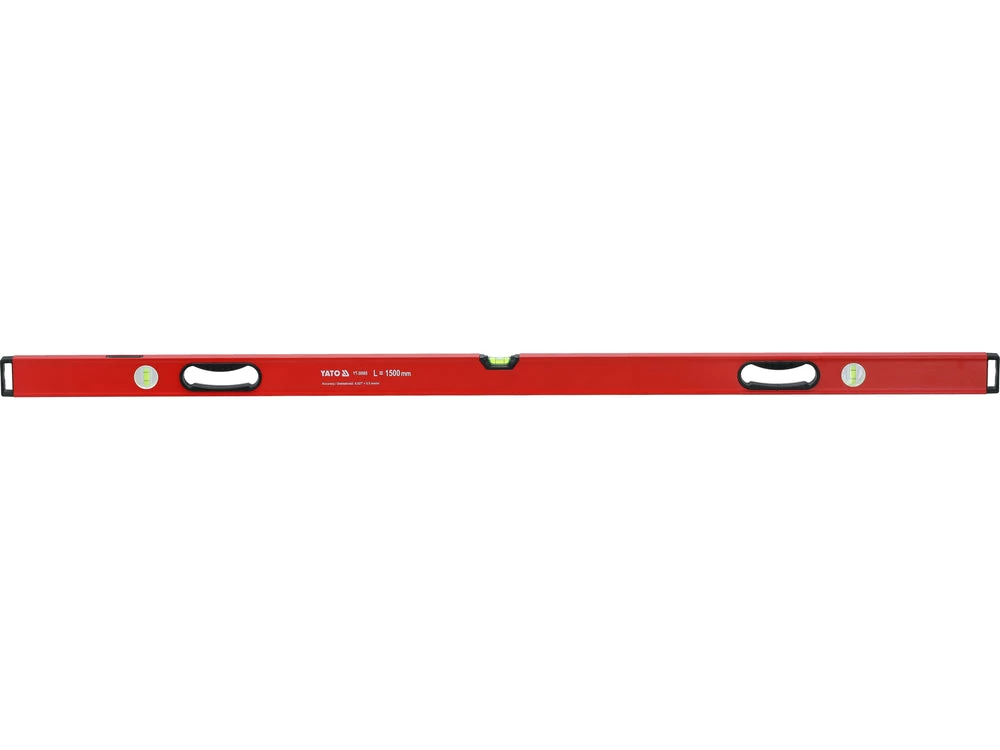 Gulsčiukas aliuminis | BOX level | 1500 mm | su rankenėlėmis | 3 akutės (YT-30085)