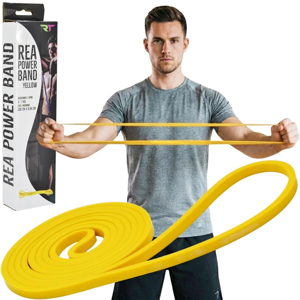 Guminė Treniruočių Juosta „power Band“, Geltona, „rea Tape“