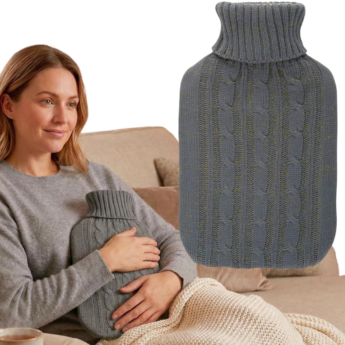 Guminis Termoforas Su alpina Dangteliu 1,7 L Pilkos Spalvos