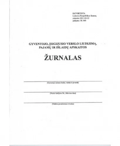 Gyventojo, įsigijusio verslo liudijimą, pajamų ir išlaidų apskaitos žurnalas, A5 (36)  0720-065
