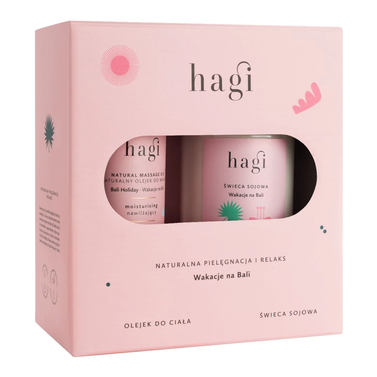 Hagi Bali Vacation Soy Candle 215ml + Kūno Aliejus 100ml