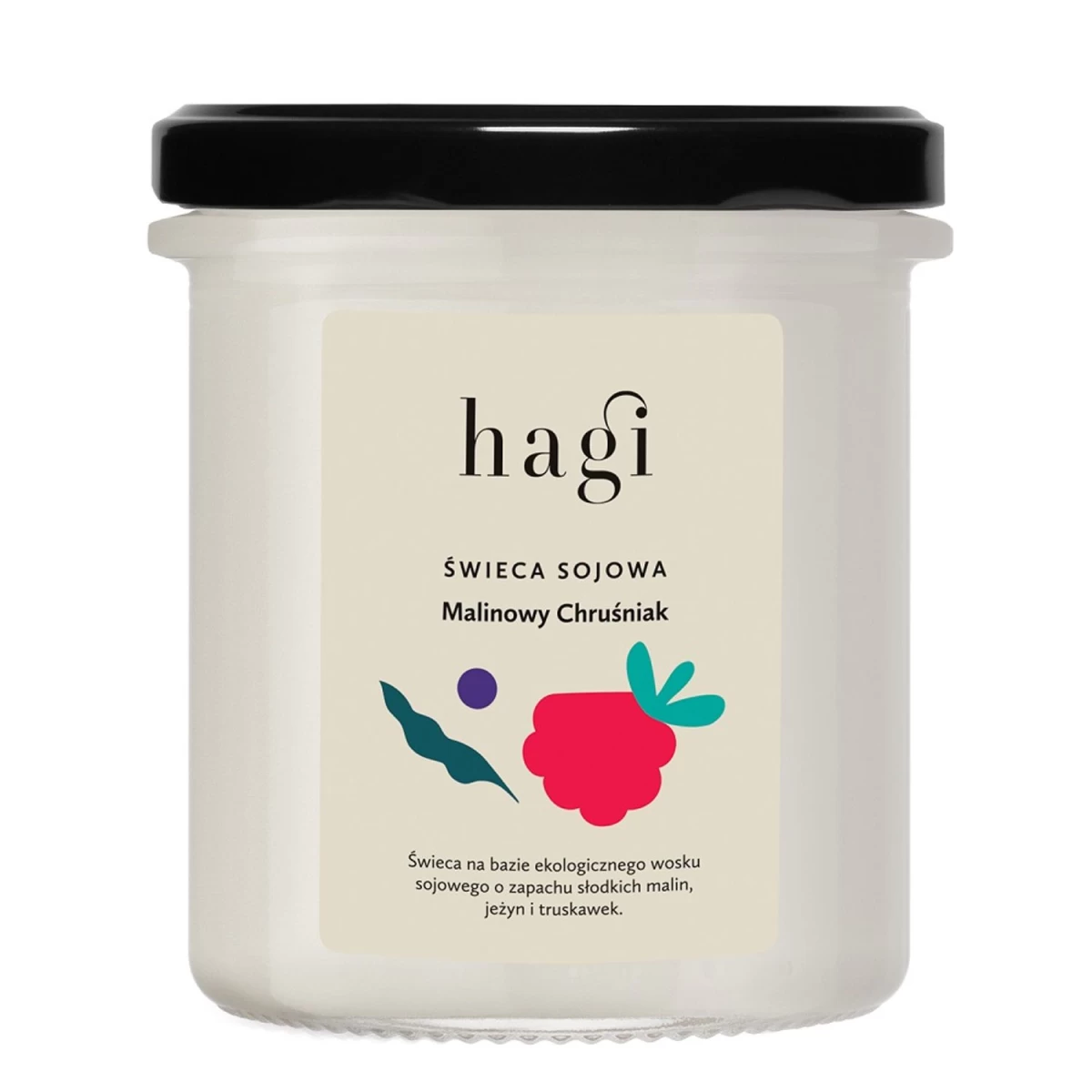 hagi Maža Sojų žvakė raspberry Custard, 215 Ml