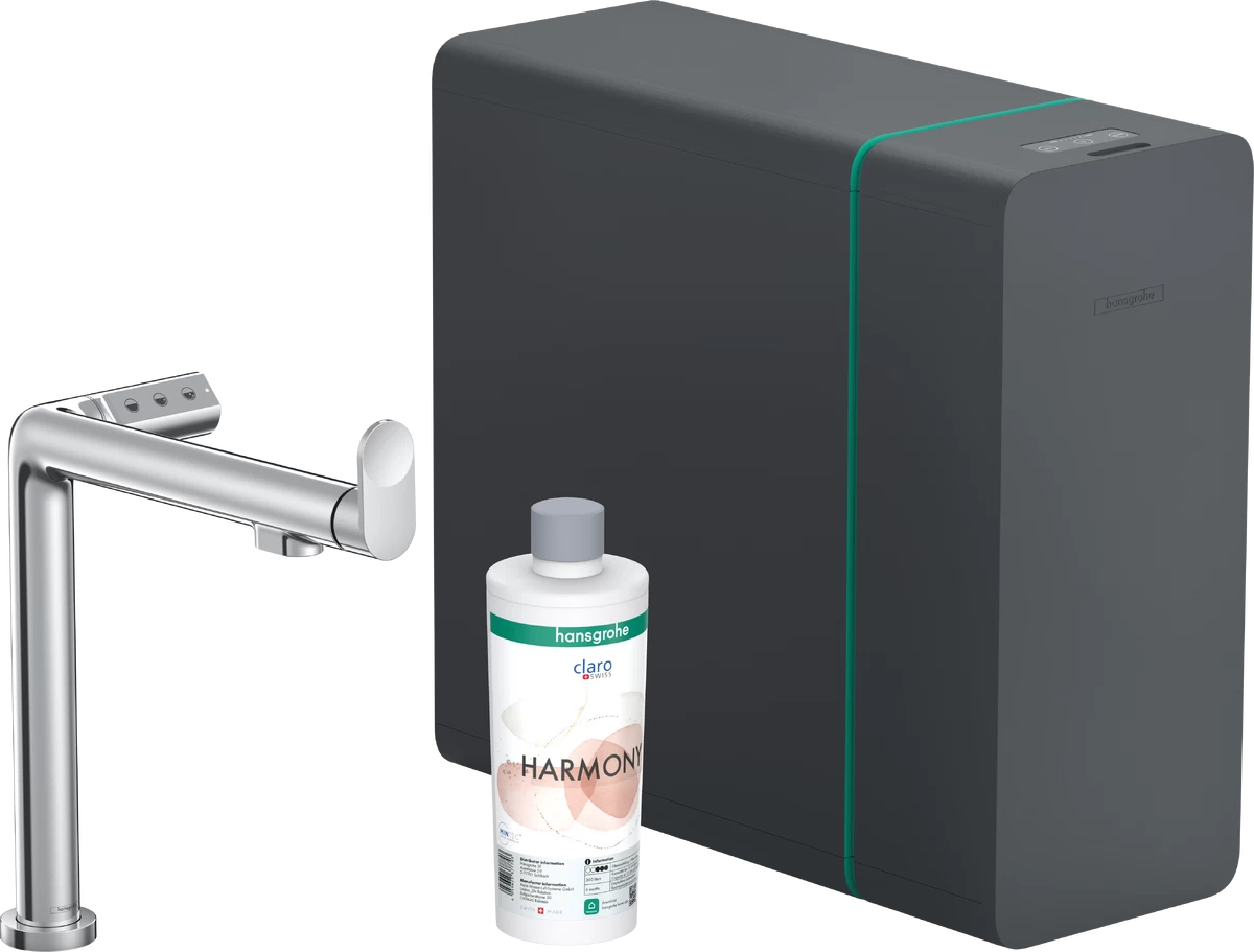 Hansgrohe Aqittura M91 SodaSystem 240 1jet virtuvinis maišytuvas filtruotam ir gazuotam vandeniui, Chromas, 76837000
