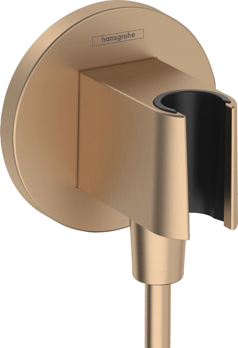 Hansgrohe sieninė dušo žarnos jungtis su rankinio dušo laikikliu, G 1/2 FIX FIT PORTER S, brushed bronze, 26888140