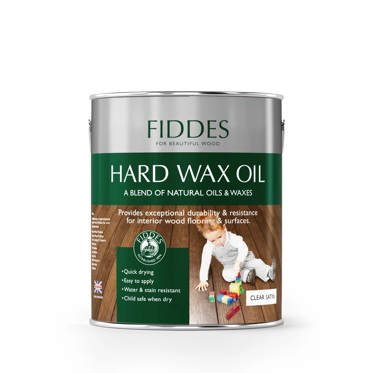 Matinė skaidri medienos alyva su kietaisiais vaškais „Fiddes Hard Wax Oil” 250ml