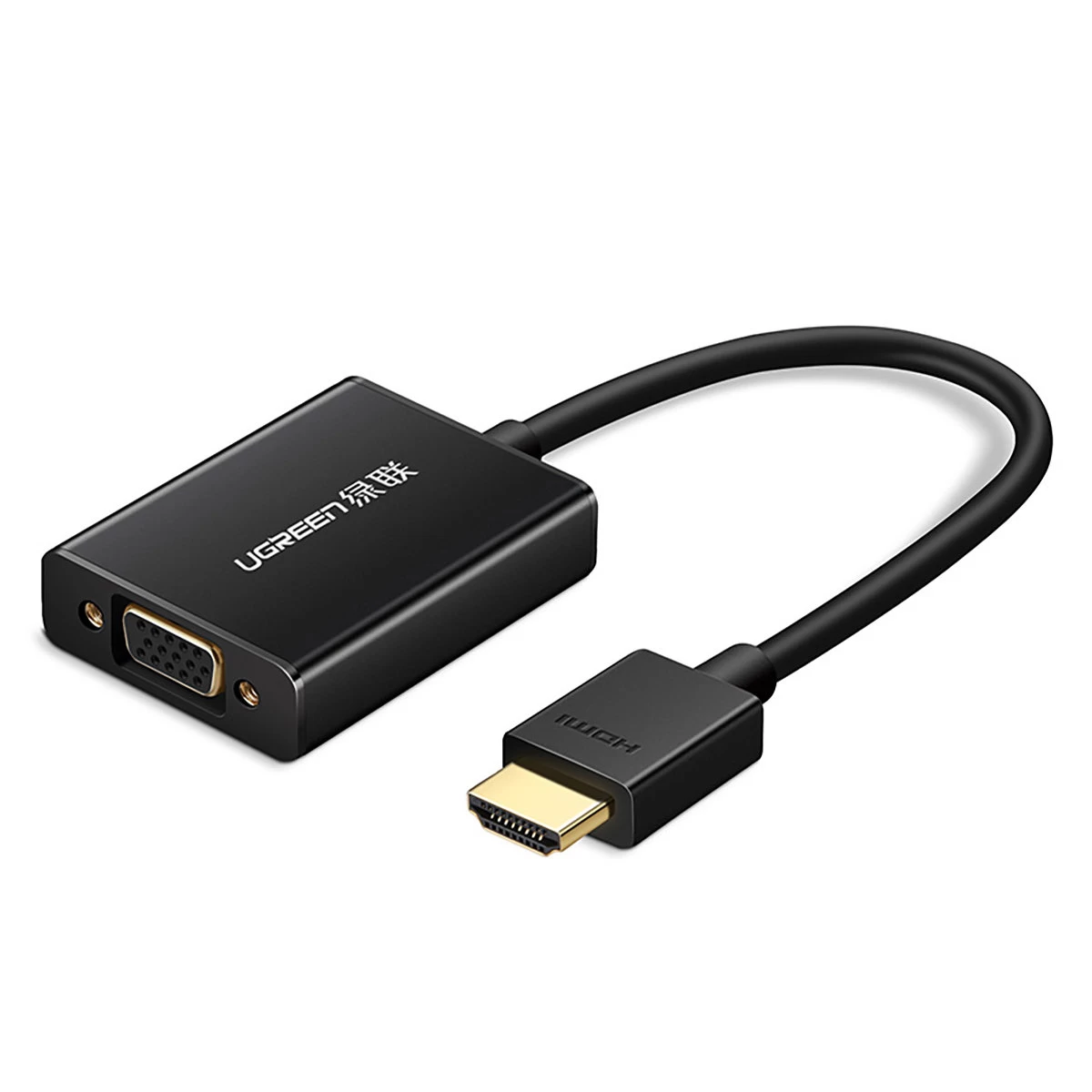 Hdmi Ir Vga Adapteris + Usb Ir Micro Usb Kabelis 1 M, Juodas Hdmi Ir Vga Adapteris + Usb Ir Micro Usb Kabelis 1 M, Juodas