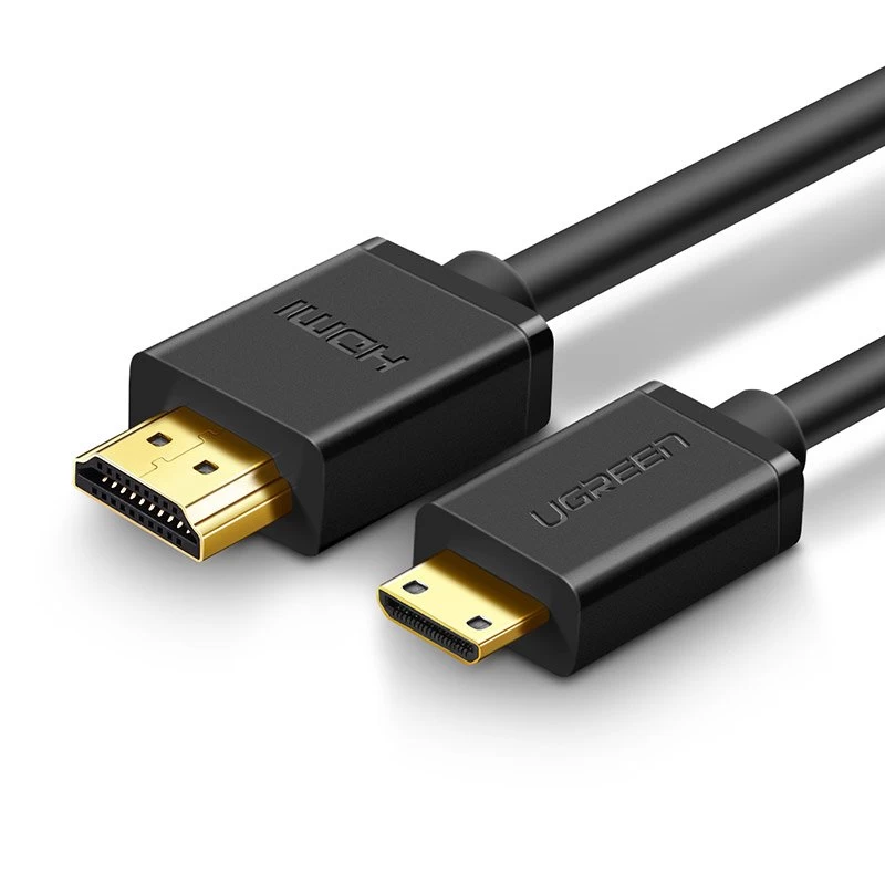 Hdmi - Mini Hdmi 2.0v 4k 60hz 30awg 1,5 M Juodas Adapterio Kabelis Hdmi - Mini Hdmi 2.0v 4k 60hz 30awg 1,5 M Juodas Adapterio Kabelis