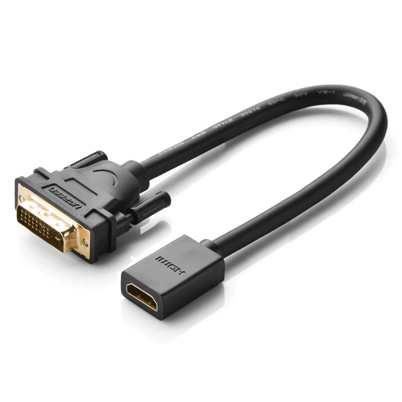 Hdmi (moteriškos Lyties) Ir Dvi (vyriškos Lyties) Adapteris 0,15 M, Juodas Hdmi (moteriškos Lyties) Ir Dvi (vyriškos Lyties) Adapteris 0,15 M, Juodas