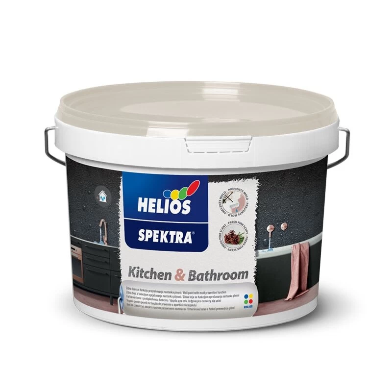 HELIOS balti dažai  vidaus sienoms ir luboms  KITCHEN &amp; BATHROOM