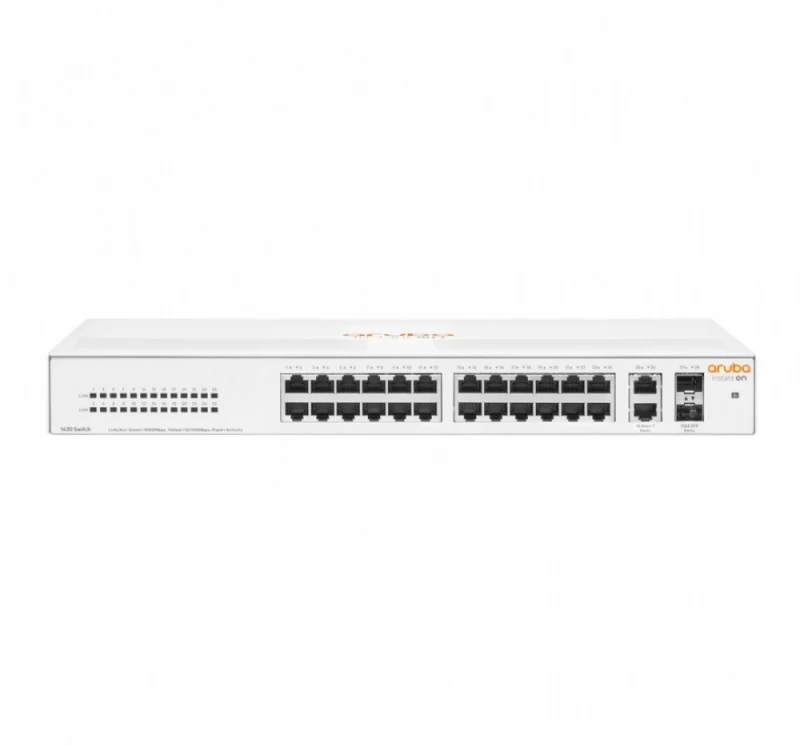 Hewlett Packard Enterprise Switch Aruba Instant On Switch 1430 26x1gbe 2sfp R8r50a R8r50a (28x 10/100/1000 ) Hewlett Packard Enterprise Switch Aruba Instant On Switch 1430 26x1gbe 2sfp R8r50a R8r50a (28x 10/100/1000 )