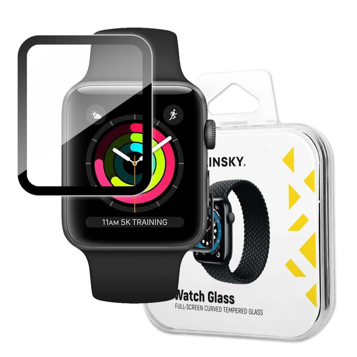 Hibridinis Apsauginis Stiklas apple Watch 1/2/3 42 Mm Laikrodžiui - watch Glass Juodas.