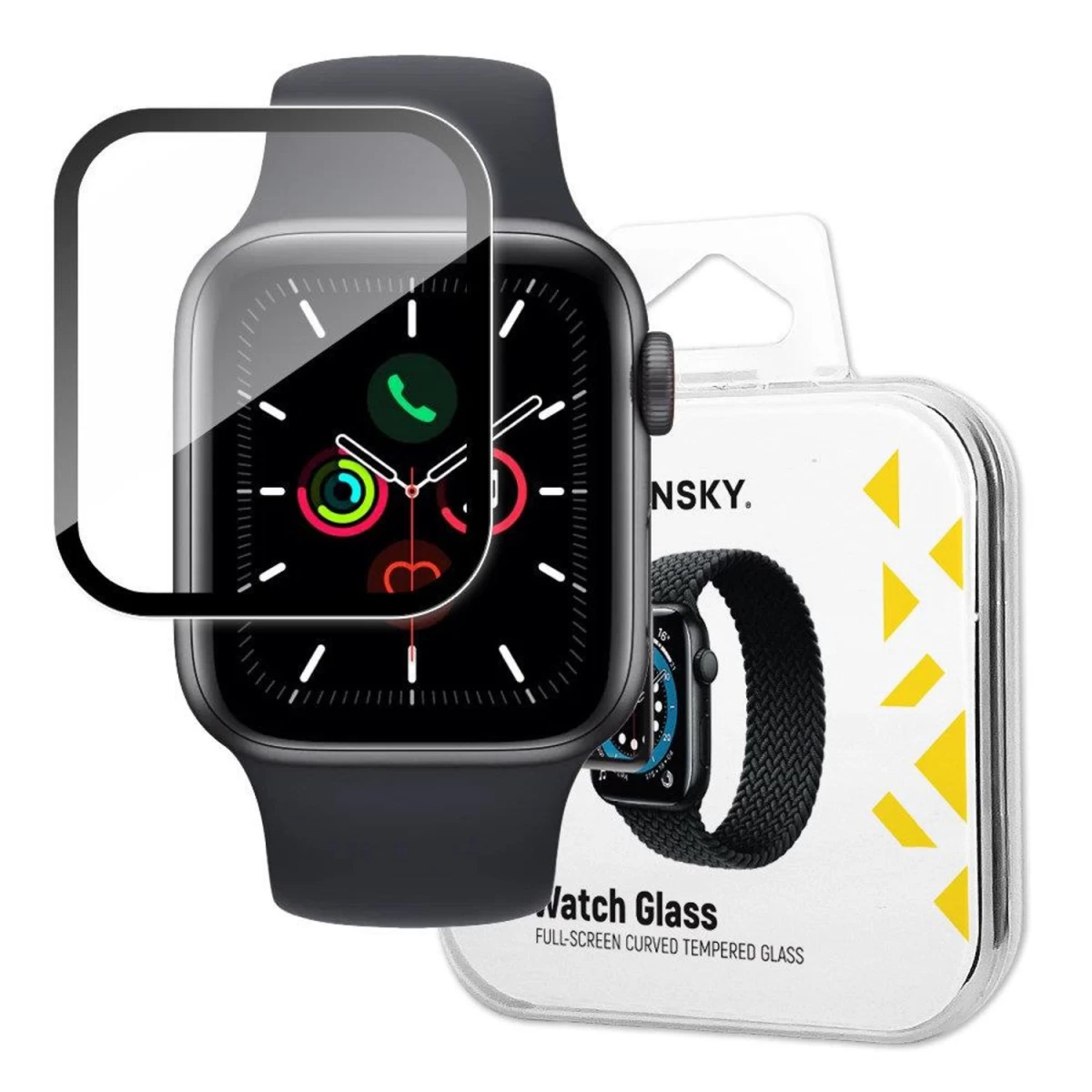 Hibridinis Apsauginis Stiklas apple Watch 4/5/6/se 44 Mm - Juodas.