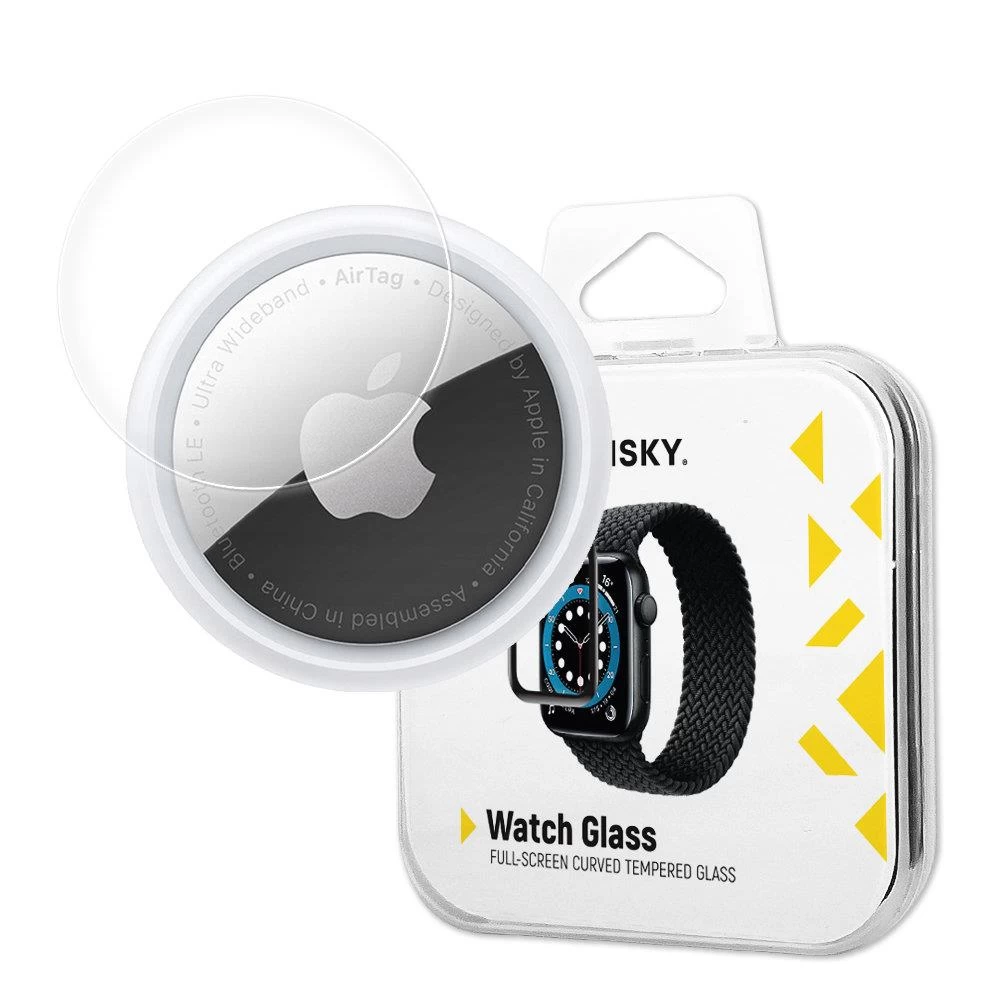 Hibridinis Apsauginis Stiklas, Skirtas apple Airtag, Juodas