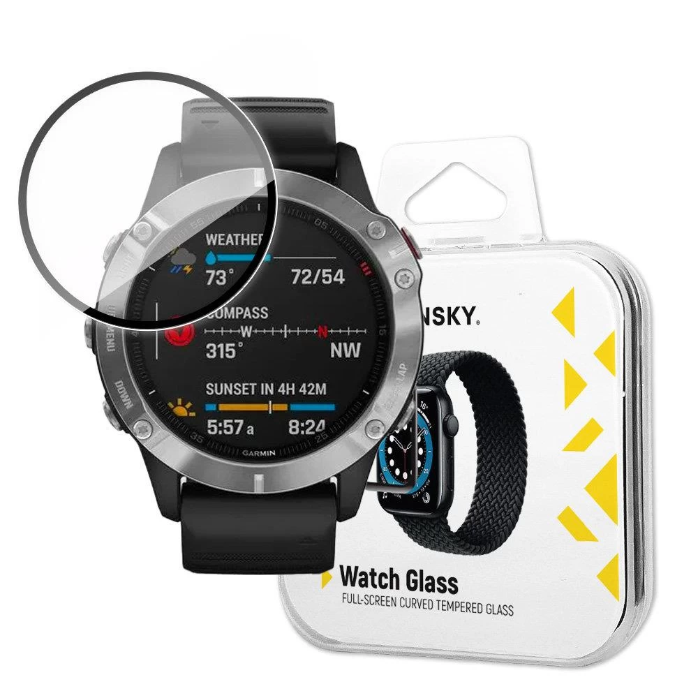 Hibridinis Apsauginis Stiklas, Skirtas garmin Fenix 6, Juodas