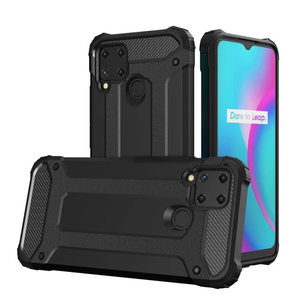 Hibridinis Armor Dėklas Realme 10 5g / Realme 9i 5g Tvirtas Hibridinis Juodas Dangtelis