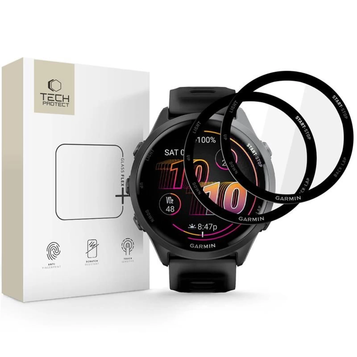 Hibridinis Stiklas Laikrodžiui „garmin Forerunner“ 47 Mm, Juodos Spalvos – 2 Vnt.
