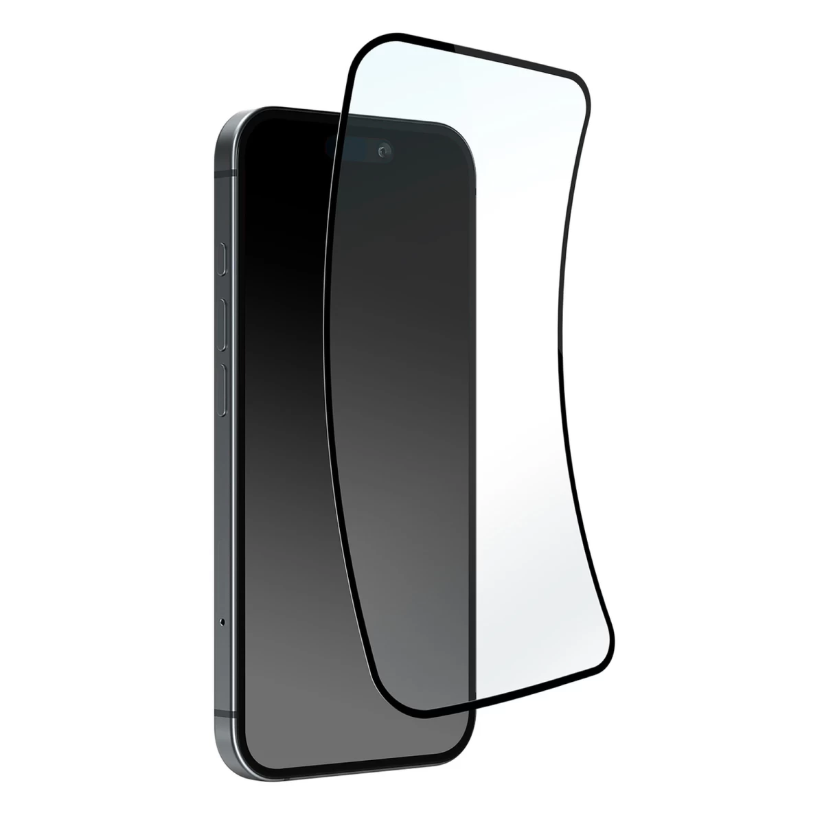 Hibridinis Stiklas Su Juodu Rėmeliu, Skirtas iphone 16 Plus / iphone 15 Pro Max / iphone 15 Plus Lankstus Stiklas D3o