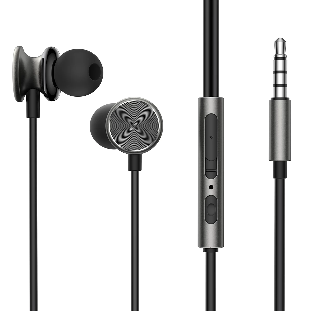hifi Wired Serijos Ausinės Su Stipriais Bosais Jr-ew03 Tamsiai Pilkos Spalvos