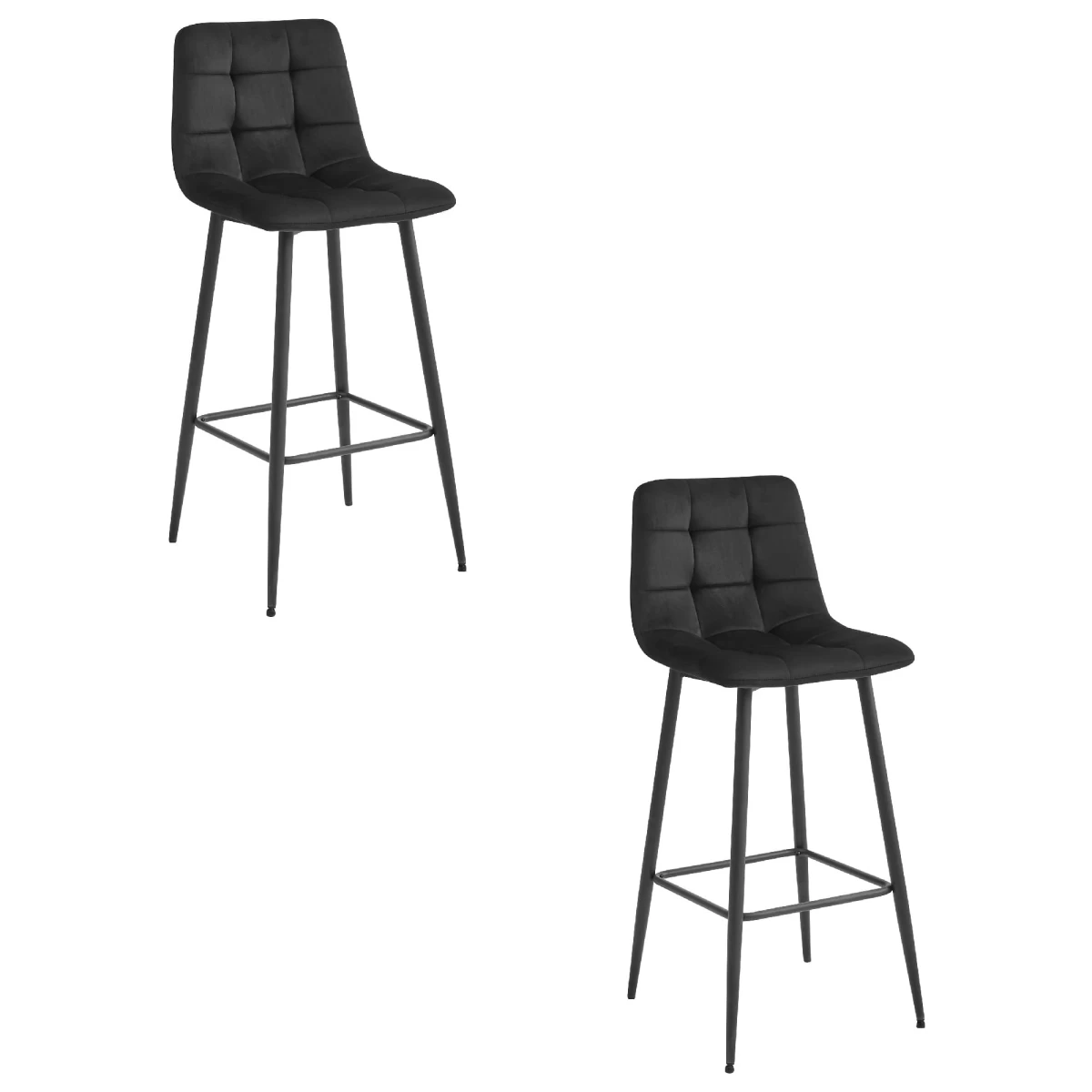 Hocker Arceto - Juodas Aksomas / Juodos Kojos X 2