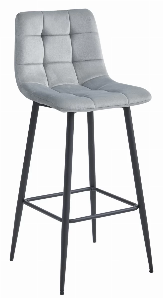Hocker Arceto - Sidabriškai Pilkas Aksomas / Juodos Kojos X 1