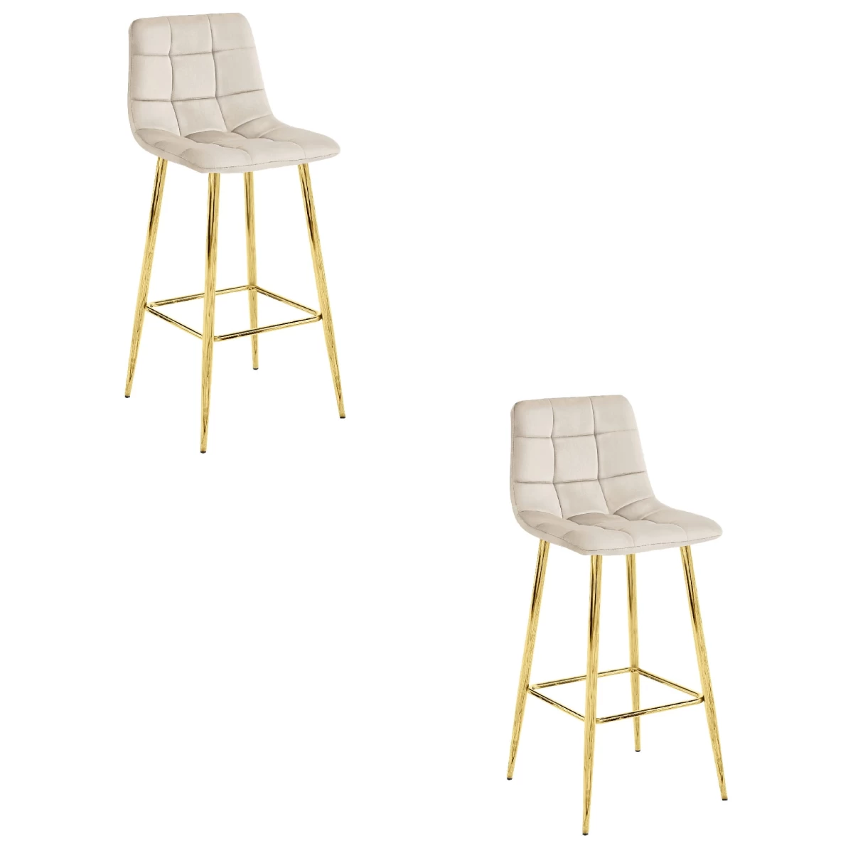 Hocker Arceto - Smėlio Spalvos Aksomas / Golden Kojos X 2