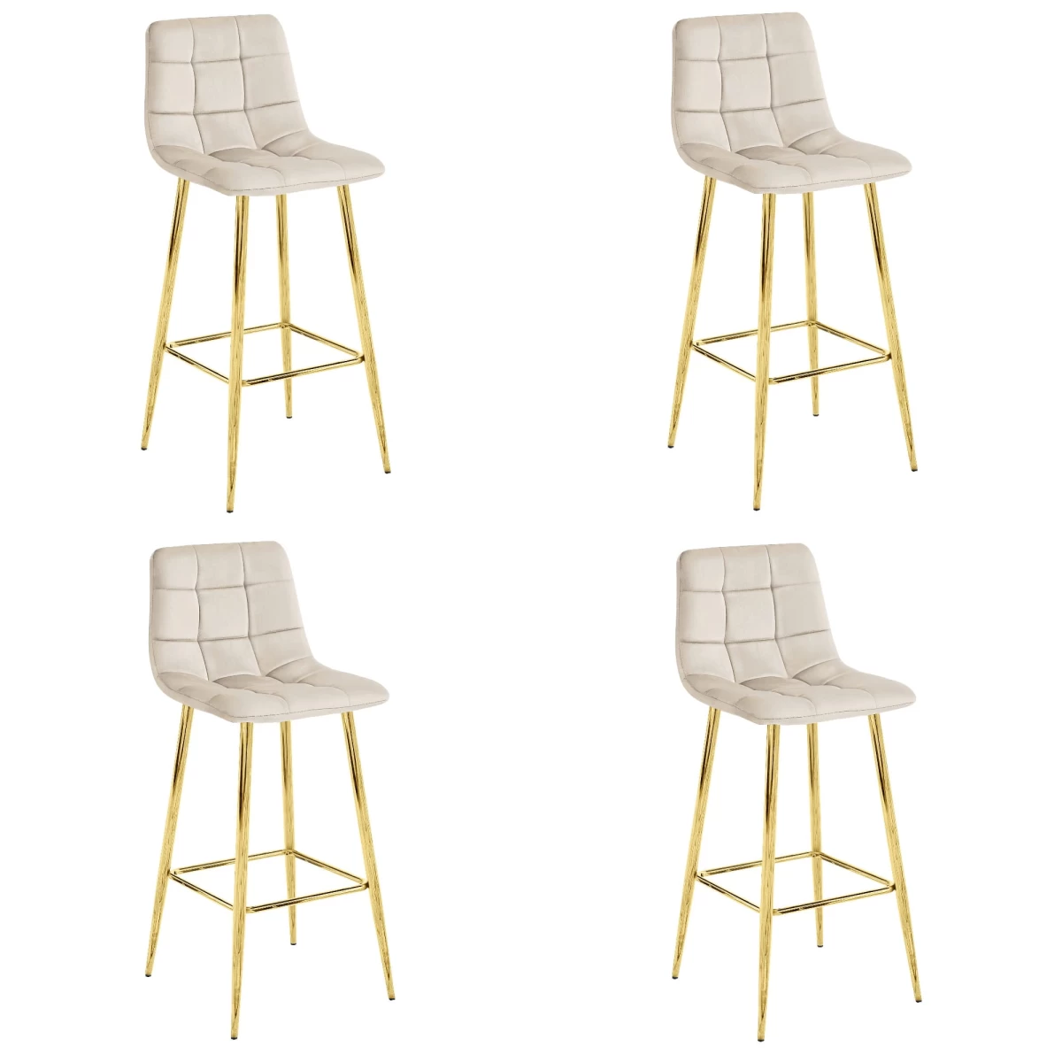 Hocker Arceto - Smėlio Spalvos Aksomas / Golden Kojos X 4