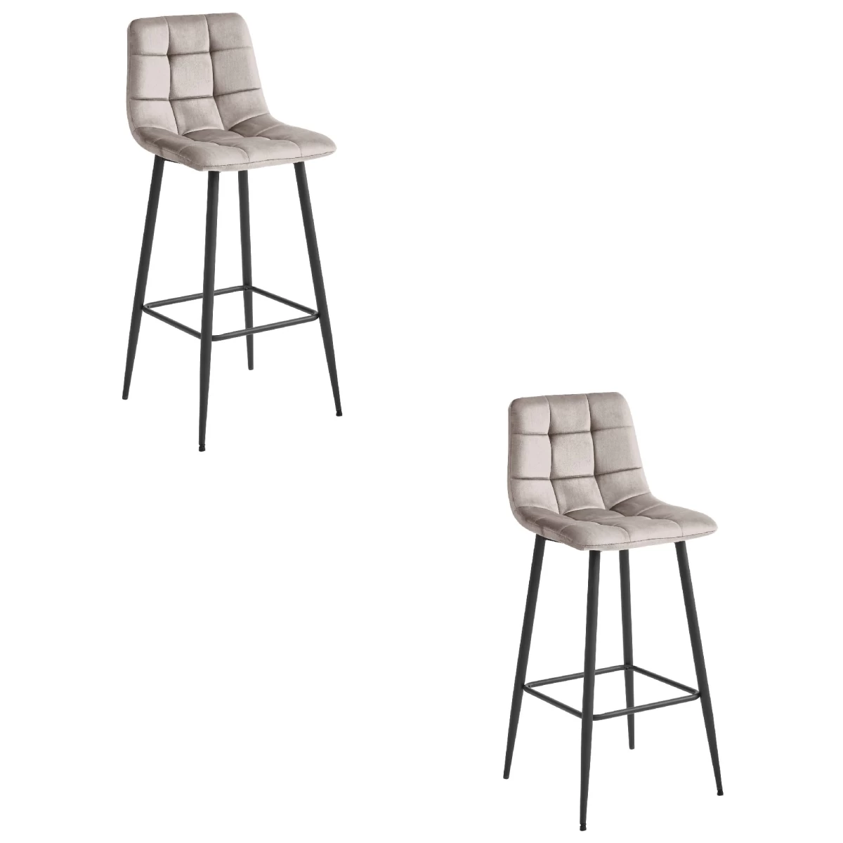 Hocker Arceto - Tamsiai Smėlio Spalvos Aksomas / Juodos Kojos X 2