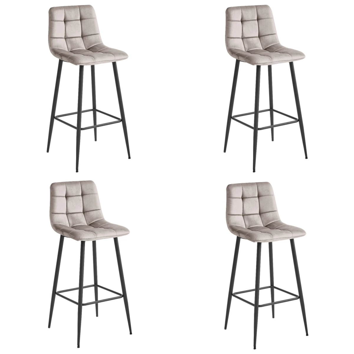Hocker Arceto - Tamsiai Smėlio Spalvos Aksomas / Juodos Kojos X 4